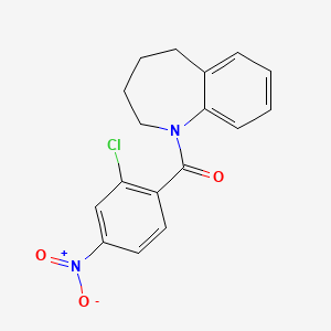 molecular formula C17H15ClN2O3 B8730387 1,2,3,4-tetrahydro-1-(2-chloro-4-nitrobenzoyl)-5H-l-benzazepine 