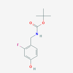 molecular formula C12H16FNO3 B8730501 Tert-butyl 2-fluoro-4-hydroxybenzylcarbamate CAS No. 392636-92-9