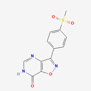 molecular formula C12H9N3O4S B8730534 3-(4-Methanesulfonyl-phenyl)-isoxazolo[4,5-d]pyrimidin-7-ol CAS No. 832717-28-9