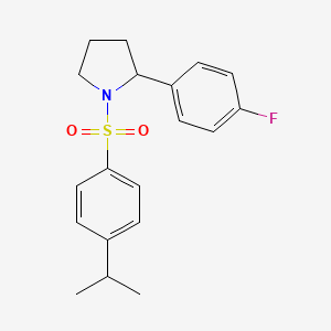 molecular formula C19H22FNO2S B8730619 (RS)-2-(4-Fluoro-phenyl)-1-(4-isopropyl-benzenesulfonyl)-pyrrolidine 