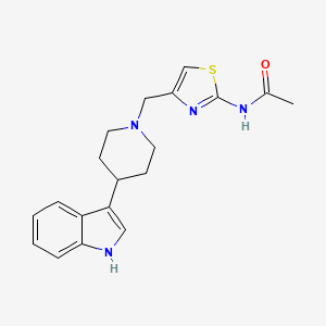 molecular formula C19H22N4OS B8730621 N-(4-((4-(1H-Indol-3-yl)piperidin-1-yl)methyl)thiazol-2-yl)acetamide 