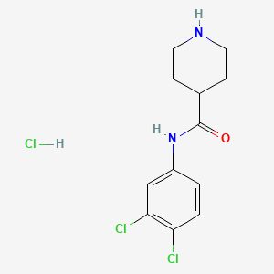 molecular formula C12H15Cl3N2O B8730652 N-(3,4-dichlorophenyl)piperidine-4-carboxamide hydrochloride CAS No. 1354950-84-7