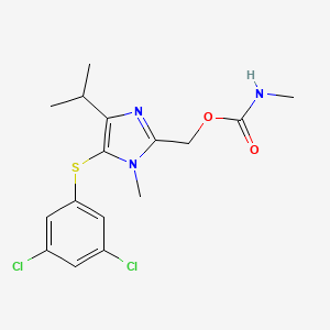 molecular formula C16H19Cl2N3O2S B8730675 5-(3,5-Dichlorophenylthio)-4-isopropyl-1-methyl-2-(N-methylcarbamoyl)oxymethyl-1H-imidazole CAS No. 178979-33-4