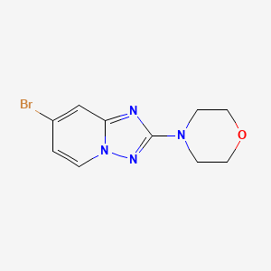 molecular formula C10H11BrN4O B8730720 4-(7-Bromo-[1,2,4]triazolo[1,5-A]pyridin-2-YL)morpholine CAS No. 1380331-16-7