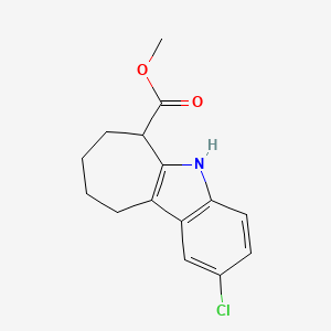 molecular formula C15H16ClNO2 B8730810 2-Chloro-5,6,7,8,9,10-hexahydro-cyclohepta[b]indole-6-carboxylic acid methyl ester 