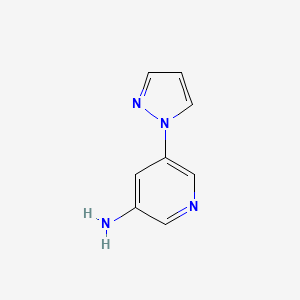 molecular formula C8H8N4 B8730849 5-(Pyrazol-1-yl)pyridin-3-amine 