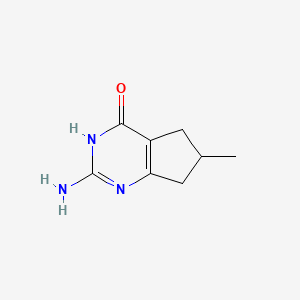 molecular formula C8H11N3O B8730855 2-Amino-6-methyl-6,7-dihydro-3H-cyclopenta[D]pyrimidin-4(5H)-one 