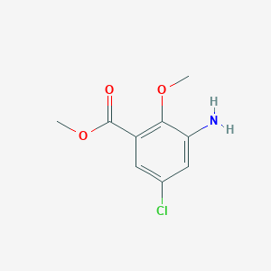 molecular formula C9H10ClNO3 B8730863 Methyl 3-amino-5-chloro-2-methoxybenzoate 