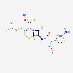 Sodium (6R,7R)-3-(acetoxymethyl)-7-((Z)-2-(2-aminothiazol-4-yl)-2-(methoxyimino)acetamido)-8-oxo-5-thia-1-azabicyclo[4.2.0]oct-2-ene-2-carboxylate