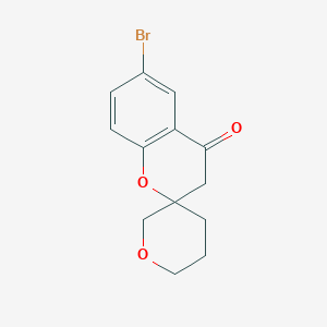 molecular formula C13H13BrO3 B8730983 6-Bromo-2',4',5',6'-tetrahydrospiro[chroman-2,3'-pyran]-4-one 