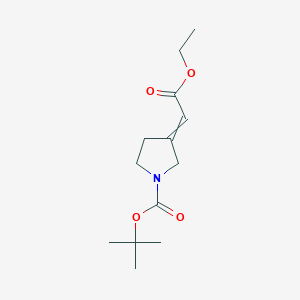 molecular formula C13H21NO4 B8731032 Tert-butyl-3-(2-ethoxy-2-oxoethylidene)pyrrolidine-1-carboxylate 