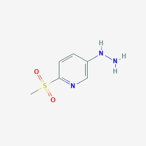 molecular formula C6H9N3O2S B8731103 5-Hydrazinyl-2-(methylsulfonyl)pyridine 
