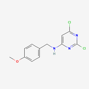 molecular formula C12H11Cl2N3O B8731111 2,6-Dichloro-N-[(4-methoxyphenyl)methyl]pyrimidin-4-amine CAS No. 90042-90-3