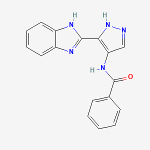 molecular formula C17H13N5O B8731143 N-[3-(1h-Benzimidazol-2-Yl)-1h-Pyrazol-4-Yl]benzamide CAS No. 825615-92-7