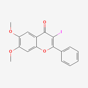 molecular formula C17H13IO4 B8731383 3-Iodo-6,7-dimethoxy-2-phenylchromen-4-one 