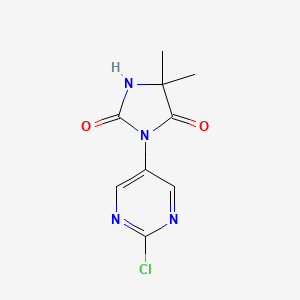 molecular formula C9H9ClN4O2 B8731396 3-(2-Chloropyrimidin-5-yl)-5,5-dimethyl-imidazolidine-2,4-dione 