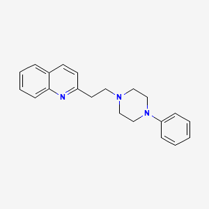 molecular formula C21H23N3 B8731457 Quinoline, 2-(2-(4-phenyl-1-piperazinyl)ethyl)- CAS No. 57961-89-4
