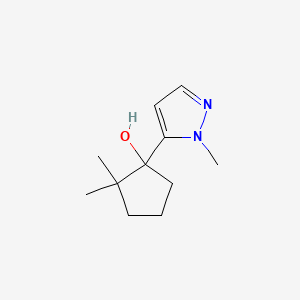 molecular formula C11H18N2O B8731680 2,2-dimethyl-1-(1-methyl-1H-pyrazol-5-yl)Cyclopentanol 
