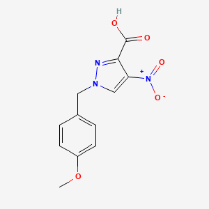 molecular formula C12H11N3O5 B8731719 1-[(4-Methoxyphenyl)methyl]-4-nitro-1H-pyrazole-3-carboxylic acid CAS No. 825619-25-8