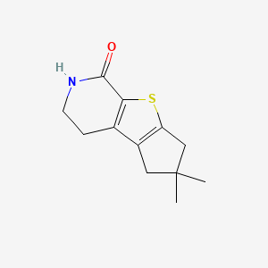 molecular formula C12H15NOS B8731730 6,6-Dimethyl-2,3,4,5,6,7-hexahydro-1H-cyclopenta[4,5]thieno[2,3-c]pyridin-1-one 