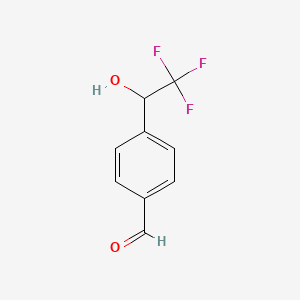 molecular formula C9H7F3O2 B8731767 4-(2,2,2-Trifluoro-1-hydroxyethyl)benzaldehyde 