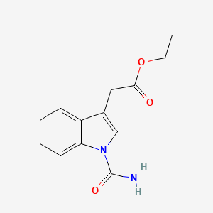 molecular formula C13H14N2O3 B8731769 (1-carbamoyl-1H-indol-3-yl)-acetic acid ethyl ester 