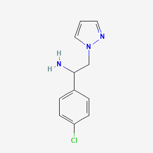 molecular formula C11H12ClN3 B8731784 1-(4-Chloro-phenyl)-2-pyrazol-1-yl-ethylamine 