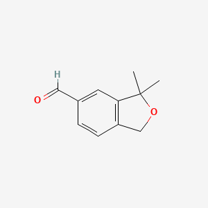 molecular formula C11H12O2 B8731813 3,3-Dimethyl-1,3-dihydroisobenzofuran-5-carbaldehyde 