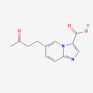 molecular formula C12H12N2O3 B8731953 6-(3-Oxobutyl)imidazo[1,2-a]pyridine-3-carboxylic acid 