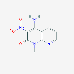 molecular formula C9H8N4O3 B8732005 4-Amino-1-methyl-3-nitro-1,8-naphthyridin-2(1H)-one CAS No. 921214-37-1