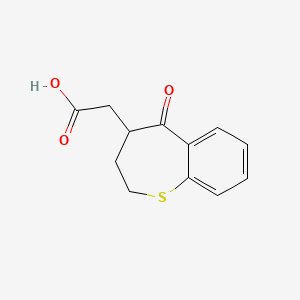 molecular formula C12H12O3S B8732014 (5-Oxo-2,3,4,5-tetrahydro-1-benzothiepin-4-yl)acetic acid CAS No. 118288-39-4