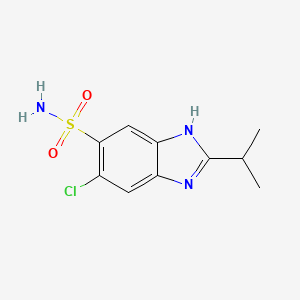 molecular formula C10H12ClN3O2S B8732041 5-Chloro-2-Isopropyl-6-Sulfamyl-1H-Benzimidazole CAS No. 89725-22-4