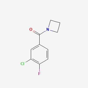 molecular formula C10H9ClFNO B8732137 Azetidin-1-yl(3-chloro-4-fluorophenyl)methanone CAS No. 863454-79-9