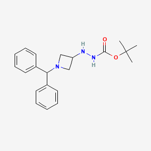 molecular formula C21H27N3O2 B8732161 Tert-butyl 2-(1-benzhydrylazetidin-3-yl)hydrazinecarboxylate 