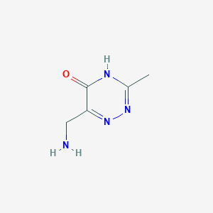 molecular formula C5H8N4O B8732172 6-(Aminomethyl)-3-methyl-1,2,4-triazin-5(4H)-one 