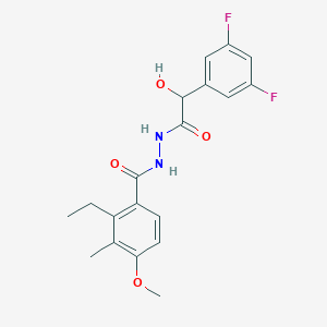 molecular formula C19H20F2N2O4 B8732359 N'-(2-(3,5-Difluorophenyl)-2-hydroxyacetyl)-2-ethyl-4-methoxy-3-methylbenzohydrazide 