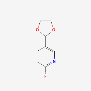 molecular formula C8H8FNO2 B8732497 5-(1,3-Dioxolan-2-YL)-2-fluoropyridine 