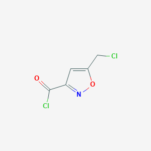 molecular formula C5H3Cl2NO2 B8732503 5-(Chloromethyl)-1,2-oxazole-3-carbonyl chloride CAS No. 80173-68-8