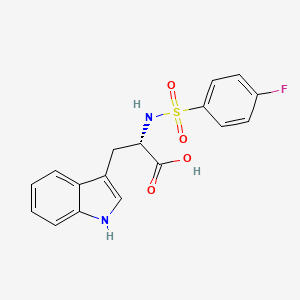 molecular formula C17H15FN2O4S B8732585 L-Tryptophan, N-((4-fluorophenyl)sulfonyl)- CAS No. 85979-02-8