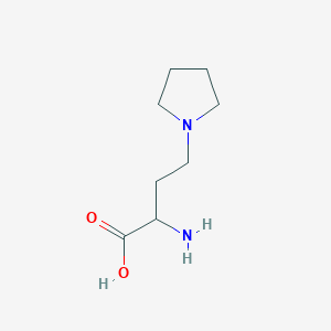 molecular formula C8H16N2O2 B8732607 2-Amino-4-pyrrolidin-1-ylbutanoic acid 
