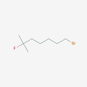 molecular formula C8H16BrF B8732654 Heptane, 1-bromo-6-fluoro-6-methyl- CAS No. 135124-58-2