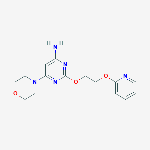 molecular formula C15H19N5O3 B8732717 6-(Morpholin-4-yl)-2-{2-[(pyridin-2-yl)oxy]ethoxy}pyrimidin-4-amine CAS No. 682337-86-6