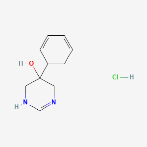 molecular formula C10H13ClN2O B8732718 5-Hydroxy-5-phenyl-1,4,5,6-tetrahydropyrimidine hydrochloride CAS No. 114703-64-9