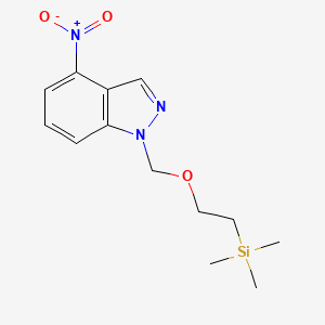 molecular formula C13H19N3O3Si B8732730 4-Nitro-1-{[2-(trimethylsilyl)ethoxy]methyl}-1H-indazole CAS No. 697739-00-7