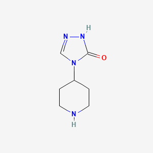 molecular formula C7H12N4O B8732757 2,4-Dihydro-4-(4-piperidinyl)-3H-1,2,4-triazol-3-one 