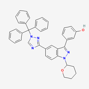 3-(1-(Tetrahydro-2H-pyran-2-yl)-5-(1-trityl-1H-1,2,4-triazol-3-yl)-1H-indazol-3-yl)phenol