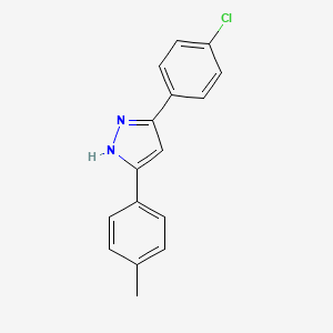 molecular formula C16H13ClN2 B8732830 3-(4-Chlorophenyl)-5-(p-tolyl)-1H-pyrazole 