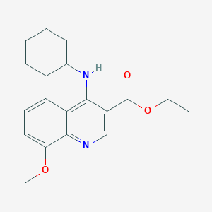 molecular formula C19H24N2O3 B8732889 Ethyl 4-(cyclohexylamino)-8-methoxyquinoline-3-carboxylate 