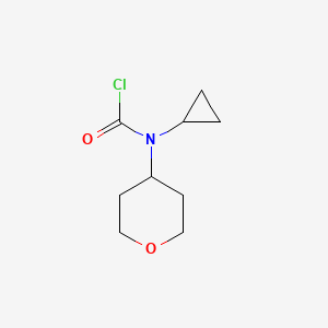 molecular formula C9H14ClNO2 B8732980 Cyclopropyl(oxan-4-yl)carbamyl chloride CAS No. 211814-12-9