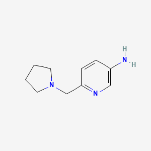 molecular formula C10H15N3 B8732998 6-(Pyrrolidin-1-ylmethyl)pyridin-3-amine 